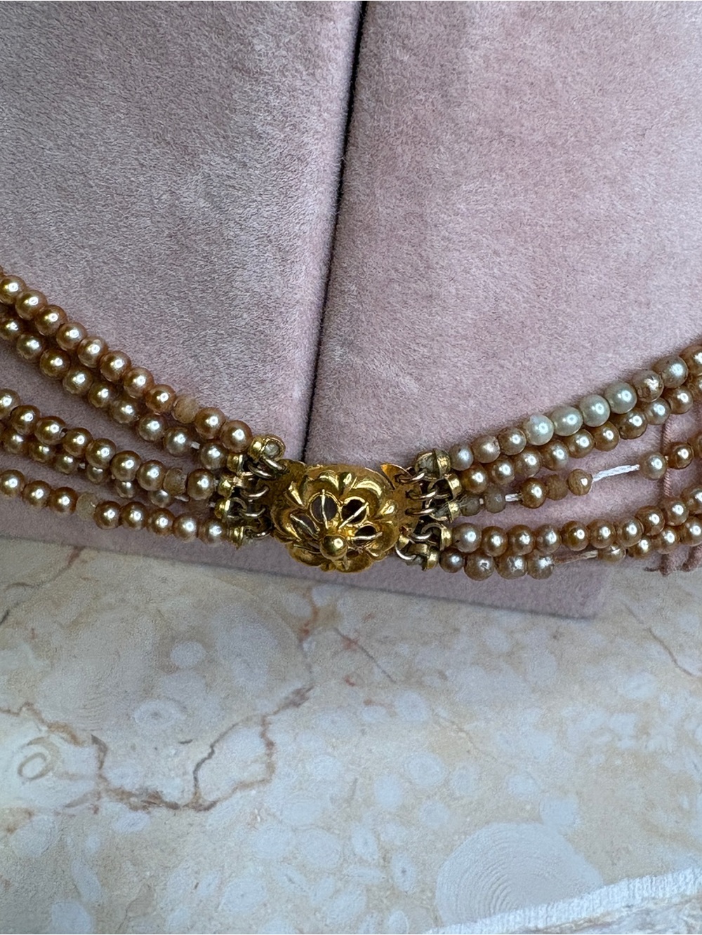 Vintage Edwardian Style 15" Draped Faux Pearl Choker Necklace - Picture 6 of 8